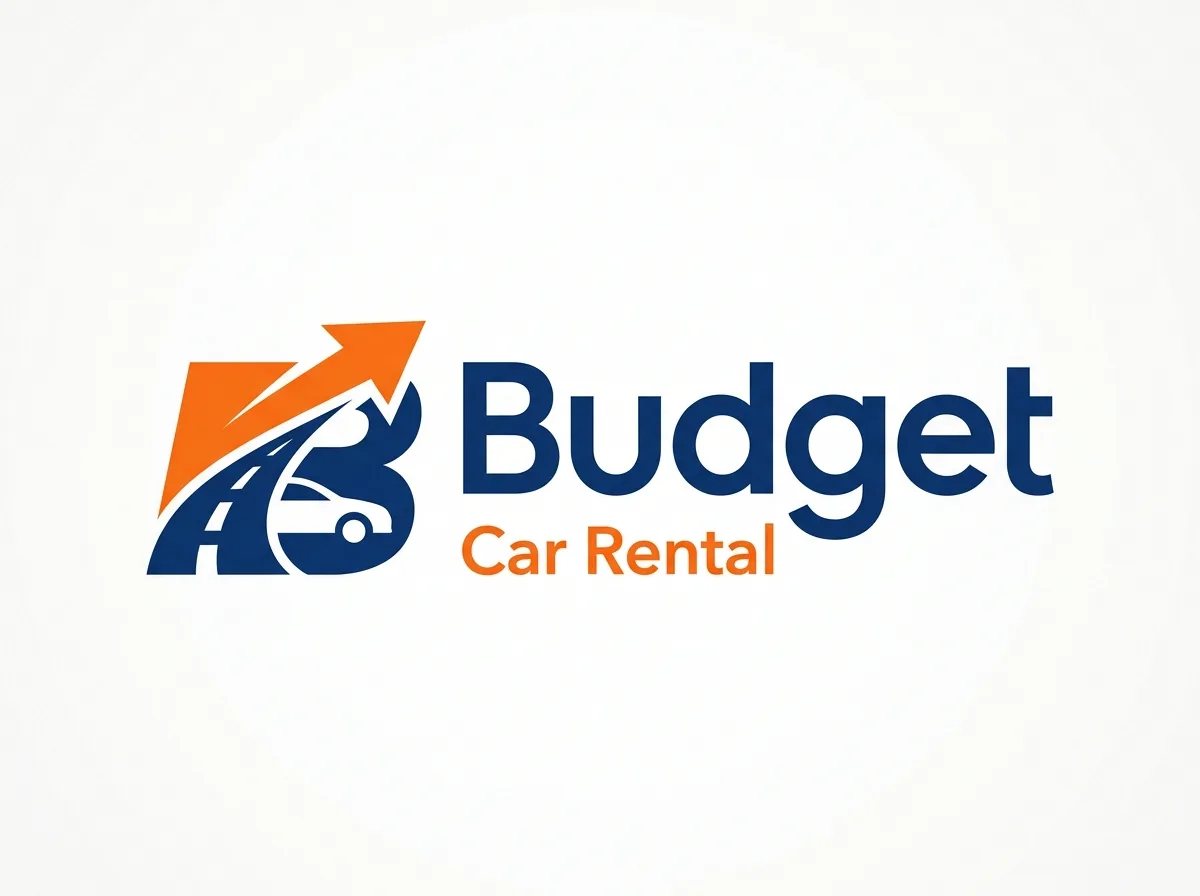 Budget car rental official logo, orange and blue brand mark